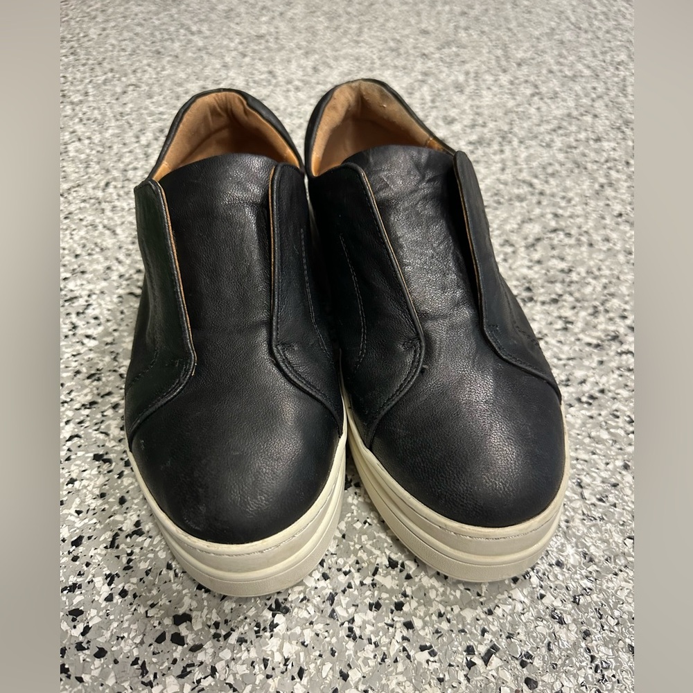 J Slide NYC Black Leather Sneaker